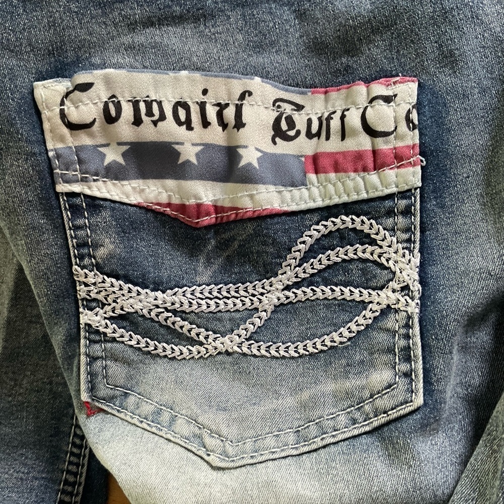 Cowgirl Tough Embellished Bootcut Jeans Country Concert Festival XL